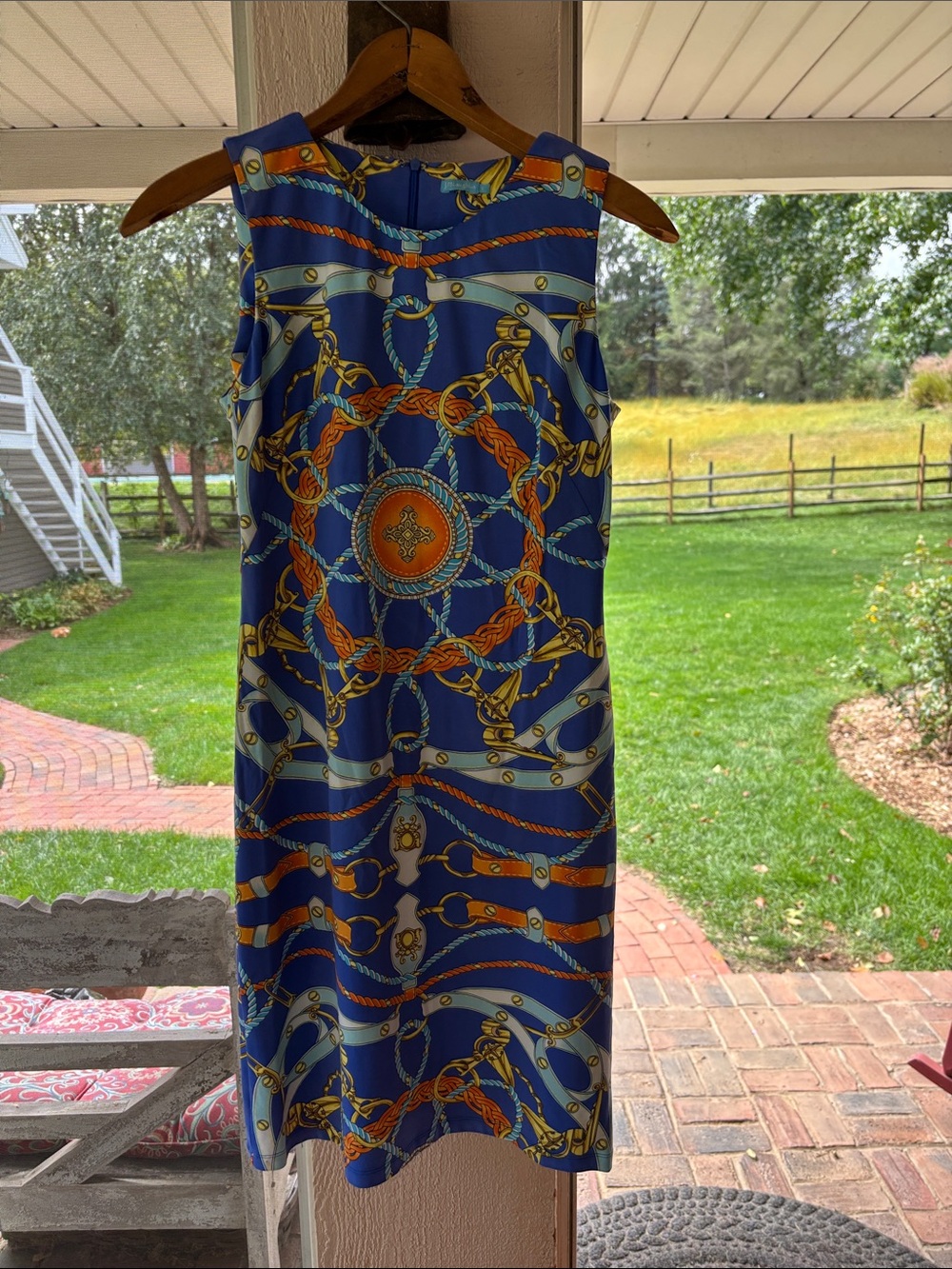 J McLaughlin sleeveless Catalina fabric nautical print dress, S